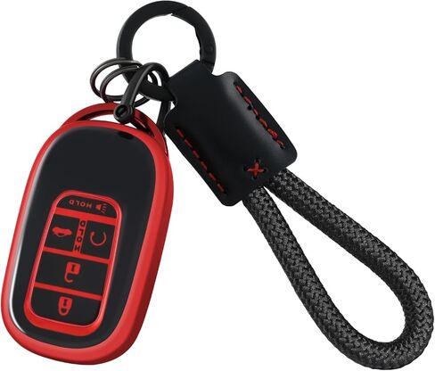 EnerCharge for Honda Key fob Cover with Keychain, Black TPU Car Key Case Protector Compatible with 2022 2023 2024 Honda Accord Civic HR-V CR-V Pilot Smart Key Fob Case (Black Purple) in Saudi Arabia