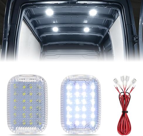 4PCS Transit Interior Carbin Courtesy Load Space Area Roof Top Cargo Van LED Lights with Wire Harness Accessories for 2014-2024 Ford Transit 150 250 350 HD Connect, White 6000K in Saudi Arabia