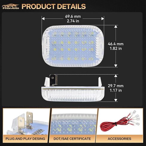 4PCS Transit Interior Carbin Courtesy Load Space Area Roof Top Cargo Van LED Lights with Wire Harness Accessories for 2014-2024 Ford Transit 150 250 350 HD Connect, White 6000K in Saudi Arabia