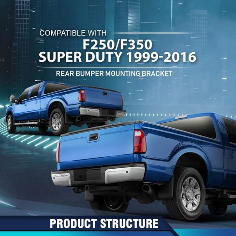 PIT66 Rear Bumper Mounting Brackets Pair Fit Ford F250 F350 Super Duty 1999 2000 2001 2002 2003 2004 2005 2006 2007 2008 2009 2010 2011 2012 2013 2014 2015 2016 F81Z17788AA, FO1166193 Black in Saudi Arabia