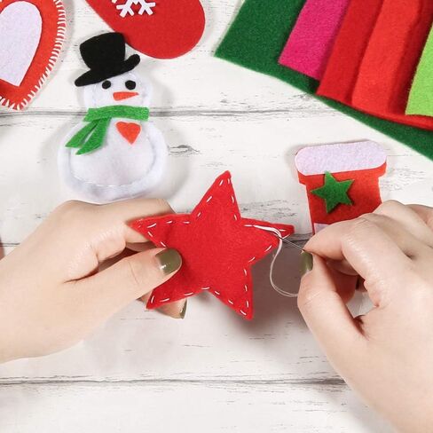 Pllieay 30 Pieces Felt Fabric Sheets for Christmas, 10 Colors Craft Felt Sheets Patchwork Sewing DIY Craft for Art Making and Christmas Decoration, 1.3mm, 5.9 by 5.9 Inch in Kuwait