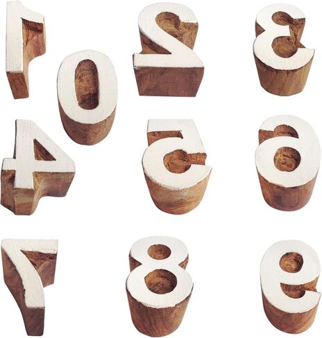 Royal Kraft Assorted Wooden Block Printing Stamps (Set of 10) Bulk01_10 in Kuwait