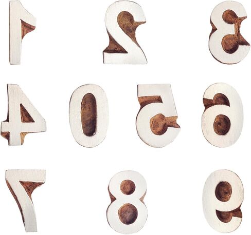 Royal Kraft Assorted Wooden Block Printing Stamps (Set of 10) Bulk01_10 in Kuwait