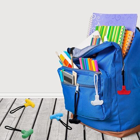 T-Shaped Backpack Zip Lock Pull Head Anti Lost Phone Hanging Rope Mountaineering Suit Coat Pulling Rope,Blue in Saudi Arabia