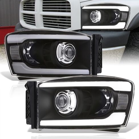AJP الموزعين LED DRL أنبوب بار القيادة العارض رئيس أضواء الوفير الزاوية مصابيح إشارة زوج الجمعية LH RH يسار + يمين متوافق/استبدال لرام 1500 2500 3500 2006 2007 2008 2009 06 07 08 09 in Kuwait