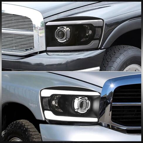 AJP الموزعين LED DRL أنبوب بار القيادة العارض رئيس أضواء الوفير الزاوية مصابيح إشارة زوج الجمعية LH RH يسار + يمين متوافق/استبدال لرام 1500 2500 3500 2006 2007 2008 2009 06 07 08 09 in Kuwait