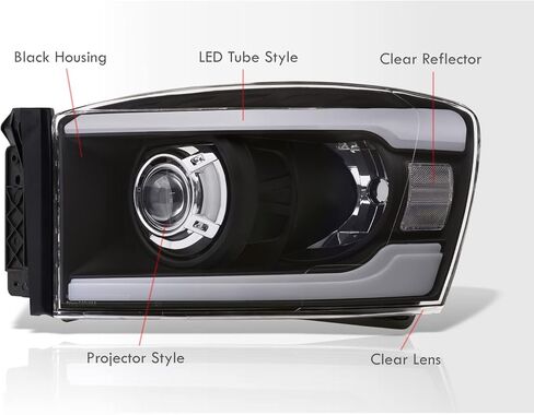 AJP الموزعين LED DRL أنبوب بار القيادة العارض رئيس أضواء الوفير الزاوية مصابيح إشارة زوج الجمعية LH RH يسار + يمين متوافق/استبدال لرام 1500 2500 3500 2006 2007 2008 2009 06 07 08 09 in Kuwait