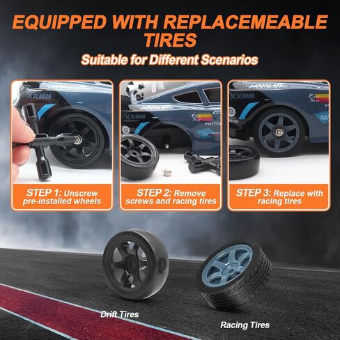 سيارة دولوكس RC الانجراف بمقياس 1/16 سيارة تحكم عن بعد 2.4 جيجا هرتز 4WD 30+KM/H سيارة عالية السرعة مع أضواء LED، إطارات انجراف إضافية ألعاب سيارات السباق هدايا عيد ميلاد للأولاد البالغين، بطاريتان، أسود in Kuwait