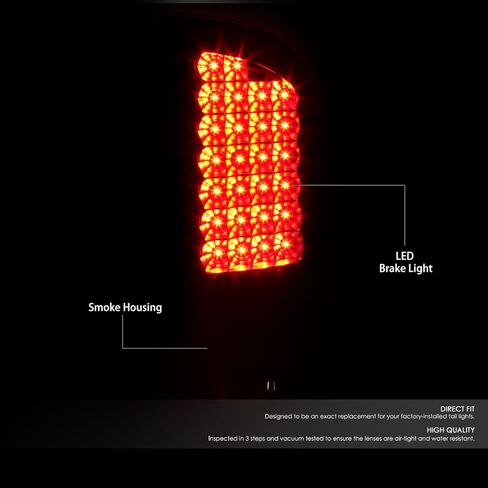 مصابيح خلفية LED من Auto Dynasty متوافقة مع 2002-2006 Dodge Ram 1500 2500 3500، مصباح فرامل عكسي، جانب السائق والراكب، عدسات مدخنة سوداء اللون in Saudi Arabia