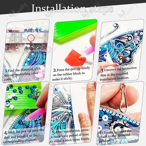 Yunzlly DIY مجموعات القلادة الفنية الماسية المعلقة لعيد الميلاد، مجموعة زينة خاصة للرسم الماسي الكريستالي للبالغين، لوحة رسم أحجار كريمة من الأكريليك (كرادلة عيد الميلاد) in Kuwait