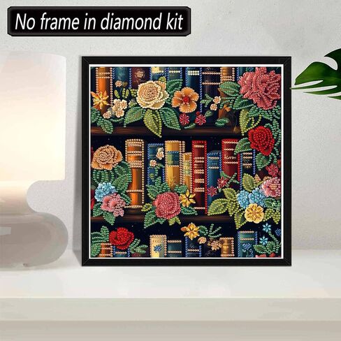 مجموعات الفن الماسي DIY للكبار على شكل كتاب خاص - مجموعات الرسم الماسي 5D للبالغين زهرة - تطريز كريستالي عبر الغرز - حرفية لديكور الحائط والمكتب 12 × 12 بوصة N11 in Saudi Arabia