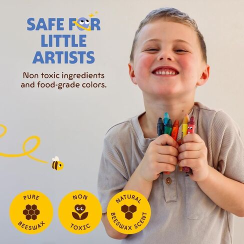 هوني ستيكس اقلام شمع العسل النقي - حجم كبير للأيدي الصغيرة - مصنوعة يدويا في نيوزيلندا - عبوة من 16 قطعة in Kuwait