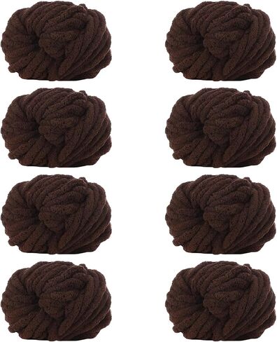 خيوط ماكسي شانيل مكتنزة 250 جم (خصلة واحدة: 250 جم/8.8 أونصة، 27 ياردة) للحياكة اليدوية، كروشيه ناعم كبير، مثالية لحياكة عش الحيوانات الأليفة، البطانية، الوسائد المزخرفة (أبيض حليبي) in Kuwait