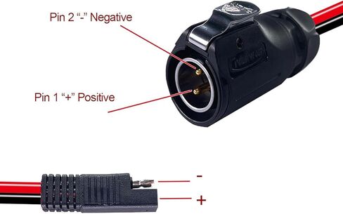 Furrion 9M9 10AWG 2 دبوس موصل دائري صناعي للطاقة إلى كابل محول SAE لمنفذ الطاقة الشمسية RV المقاوم للماء، مناسب لمنافذ الطاقة الشمسية RV Forrest River in Saudi Arabia