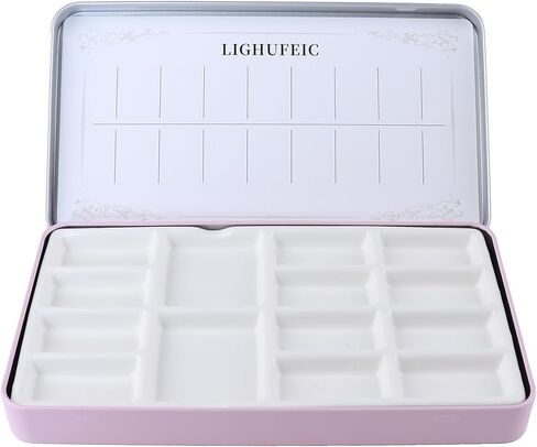 Travel Watercolor Palette,Portable Ceramic Palette with 14 Well,Metal Paint Box with Porcelain Palette(Silver Box) in Saudi Arabia