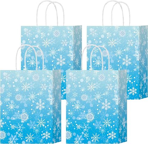 hongxinghai 8 قطع أكياس عيد الميلاد الجميلة عيد الميلاد كرافت ورقة هدايا مع مقابض مطبوعات عيد الميلاد لعطلة عيد الميلاد أكياس جودي، أكياس هدايا عيد الميلاد، هدايا الحفلات in Kuwait