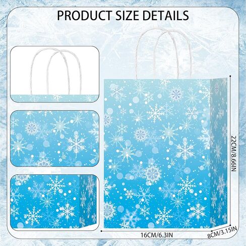 hongxinghai 8 قطع أكياس عيد الميلاد الجميلة عيد الميلاد كرافت ورقة هدايا مع مقابض مطبوعات عيد الميلاد لعطلة عيد الميلاد أكياس جودي، أكياس هدايا عيد الميلاد، هدايا الحفلات in Kuwait