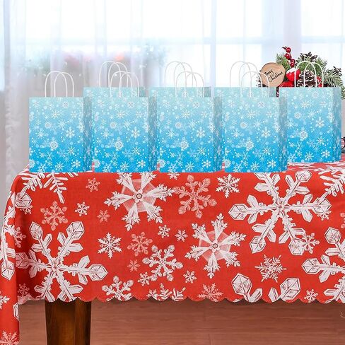 hongxinghai 8 قطع أكياس عيد الميلاد الجميلة عيد الميلاد كرافت ورقة هدايا مع مقابض مطبوعات عيد الميلاد لعطلة عيد الميلاد أكياس جودي، أكياس هدايا عيد الميلاد، هدايا الحفلات in Kuwait