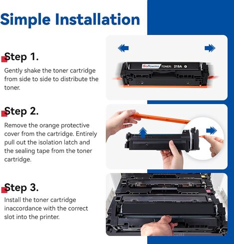 خراطيش حبر 218A مكونة من 4 قطع بديلة متوافقة لطابعة HP Color Pro MFP 3301SDW 3301CDW 3301FDW 3201DW سلسلة 3301 3201 | W2180A W2181A W2182A W2183A in Kuwait