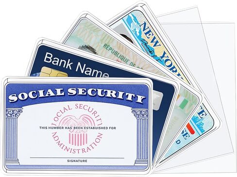 6 عبوات من واقيات البطاقات البلاستيكية الشفافة - أغلفة بطاقات الائتمان والضمان الاجتماعي مقاومة للماء مع شفافية عالية in Saudi Arabia