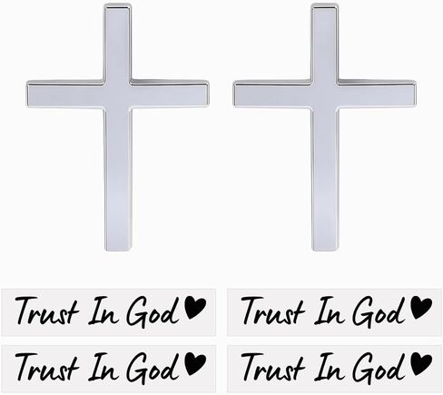 2PCS 3D Cross Car Stickers - Car Decorations and Durable Car Decorations with Faith Inspired Cross Stickers, Suitable for Most Cars in Kuwait