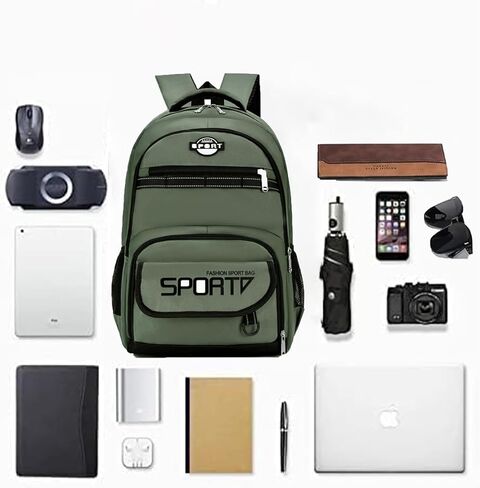 laptop backpack-Travel Backpack with Spacious Bag for Weekend Trips,Hiking,Camping,Daypack for Flight,bookbag,Work Backpack,university (green) in Saudi Arabia