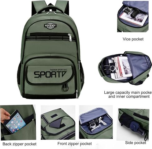 laptop backpack-Travel Backpack with Spacious Bag for Weekend Trips,Hiking,Camping,Daypack for Flight,bookbag,Work Backpack,university (green) in Saudi Arabia