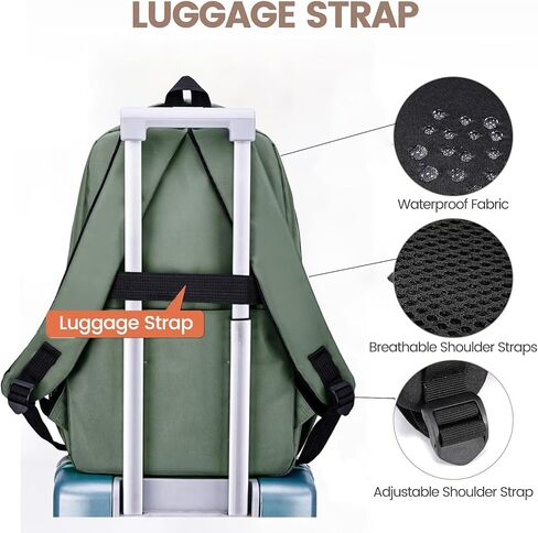laptop backpack-Travel Backpack with Spacious Bag for Weekend Trips,Hiking,Camping,Daypack for Flight,bookbag,Work Backpack,university (green) in Saudi Arabia