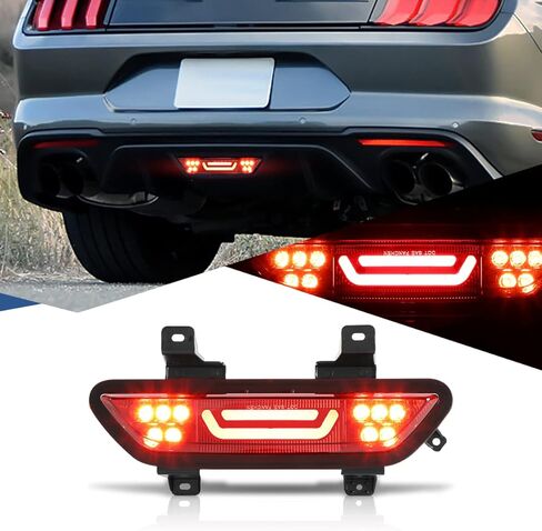 Auto Dynasty Black LED Neon Tube Bar Third Tail Brake Light Reverse Back Up Rear Fog Lamp Compatible with Ford Mustang 15-18 in Saudi Arabia