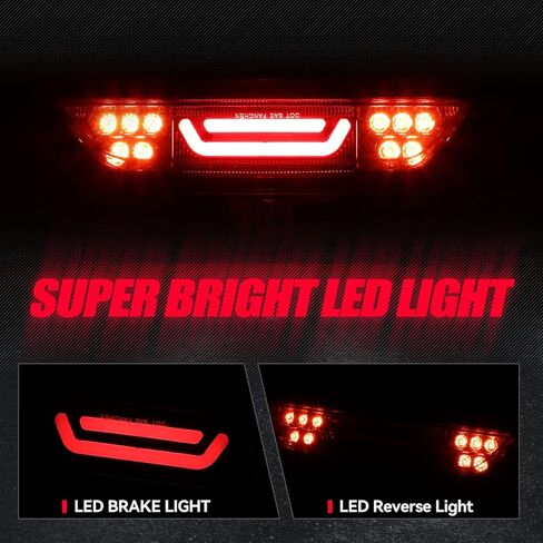Auto Dynasty Black LED Neon Tube Bar Third Tail Brake Light Reverse Back Up Rear Fog Lamp Compatible with Ford Mustang 15-18 in Saudi Arabia