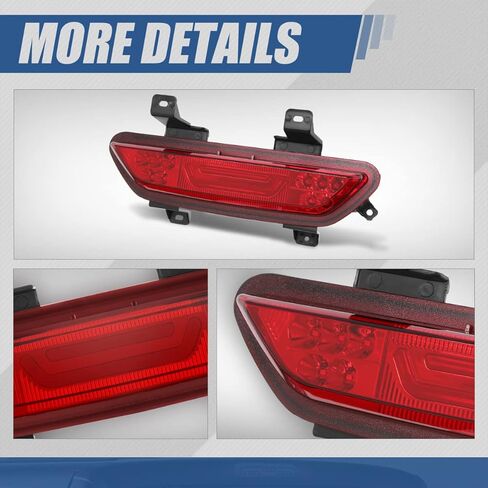 Auto Dynasty Black LED Neon Tube Bar Third Tail Brake Light Reverse Back Up Rear Fog Lamp Compatible with Ford Mustang 15-18 in Saudi Arabia