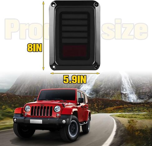 مجموعة مصابيح LED مطورة متوافقة مع 2007-2018 Jeep Wrangler JK JKU، ضوء فرامل إيقاف خلفي بعدسة دخان مع مصابيح تشغيل إشارة الانعطاف لملحقات Wrangler JK، التوصيل والتشغيل، زوج in Kuwait