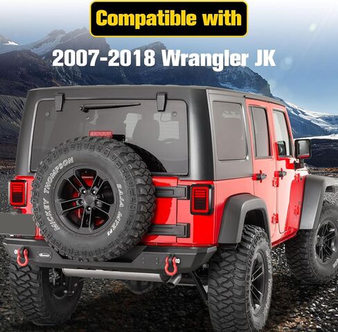 مجموعة مصابيح LED مطورة متوافقة مع 2007-2018 Jeep Wrangler JK JKU، ضوء فرامل إيقاف خلفي بعدسة دخان مع مصابيح تشغيل إشارة الانعطاف لملحقات Wrangler JK، التوصيل والتشغيل، زوج in Kuwait