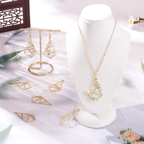 PandaHall 5pcs Open Back Bezel Charms Epoxy Resin Pressed Flower Blank Matte Gold Quadrangle Frame Hollow Pendants for UV Resin Jewelry Making Choker Earrings Necklace Bracelet DIY Crafts in Saudi Arabia