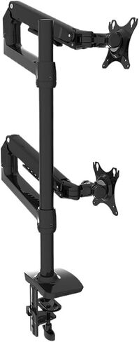 Desktop full-motion dual monitor stand with mechanical spring arms and a load capacity of 11 kg(Silver-black) in Saudi Arabia