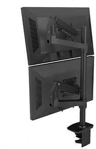 Desktop full-motion dual monitor stand with mechanical spring arms and a load capacity of 11 kg(Silver-black) in Saudi Arabia