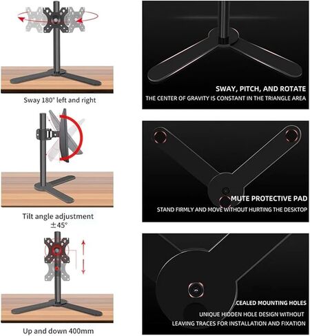 حامل شاشة LED بذراع شاشة سطح المكتب مقاس 17 بوصة - 32 بوصة باللون الأبيض in Kuwait
