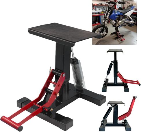 SYX MOTO Dirt Bike Lift Stand, 440 lbs Capacity Motorcycle Jack Lift Stand, Hydraulic Adjustable Height Hoist Table for for Dirt Pit Bike Repair and Maintenance in Saudi Arabia
