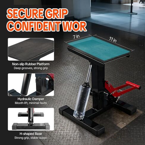 SYX MOTO Dirt Bike Lift Stand, 440 lbs Capacity Motorcycle Jack Lift Stand, Hydraulic Adjustable Height Hoist Table for for Dirt Pit Bike Repair and Maintenance in Saudi Arabia