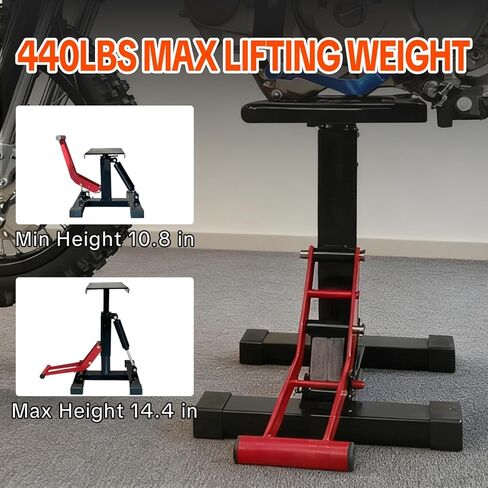 SYX MOTO Dirt Bike Lift Stand, 440 lbs Capacity Motorcycle Jack Lift Stand, Hydraulic Adjustable Height Hoist Table for for Dirt Pit Bike Repair and Maintenance in Saudi Arabia