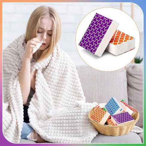 Honoson 200 Pack Pocket Tissues Travel Packs Bulk 2000 Sheet Small Facial Tissues Pocket Packs 3 Ply Mini Travel Size Tissue Packs Individual Tissue for Office Car Travel School Daily Use (Wave) in Saudi Arabia