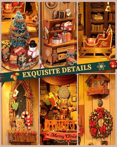 DIY Book Nook Kits Booknook,3D Wooden Puzzle Miniature Wooden Dollhouse Kit-DIY Book Nook Kit Crafts Bookshelf Insert Decor-Bookends Model Building Kit-Creativity Kit with LED Light for Adult Teen in Kuwait