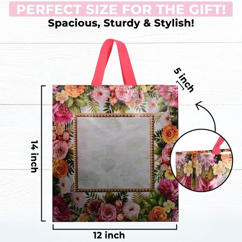 Premium Gift Bag Set – 12 Pack of Stunning, Glossy Gift Bags for Birthdays, Weddings, Baby Showers, & Special Celebrations (Multicolor, 13 x 14 x 5) in Saudi Arabia