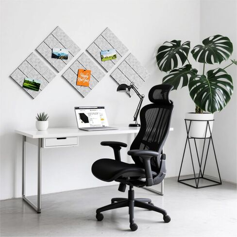 Large Cork Board for Wall 36"x 24", Black Bulletin Board Felt Wall Tiles, 6 Packs Cork Boards with Safe Adhesive Tabs with Pushpins,Cork Board for Office Pin Board Tack Board Cork Boards in Kuwait