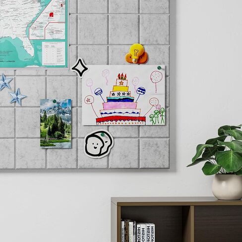 Large Cork Board for Wall 36"x 24", Black Bulletin Board Felt Wall Tiles, 6 Packs Cork Boards with Safe Adhesive Tabs with Pushpins,Cork Board for Office Pin Board Tack Board Cork Boards in Kuwait