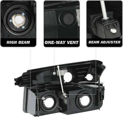 SOCKIR 4PCS Headlight Assembly Compatible with 2002-2006 Chevy Avalanche Body Cladding Model Headlights+Bumper Lights Set Chrome Housing & Amber Reflector in Saudi Arabia