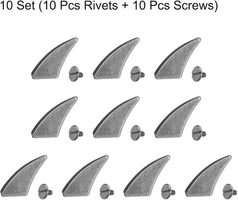 HARFINGTON 10set Cat Claw Spikes 17 x 12mm Horn Screw Rivets Leather-Craft Findings with Metal Screw Back Studs for Making Leather Custom Punk Style DIY Clothing Accessories, Gold Tone in Saudi Arabia