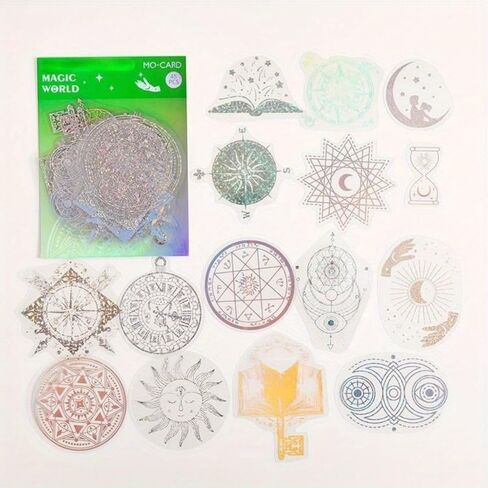 45Pcs/Bag Unicorn Starry Night Retro Hot Stamping Stickers Handbook Diary Decoration DIY Decoration Stickers for Scrapbook Handmade Random Delivery in Saudi Arabia