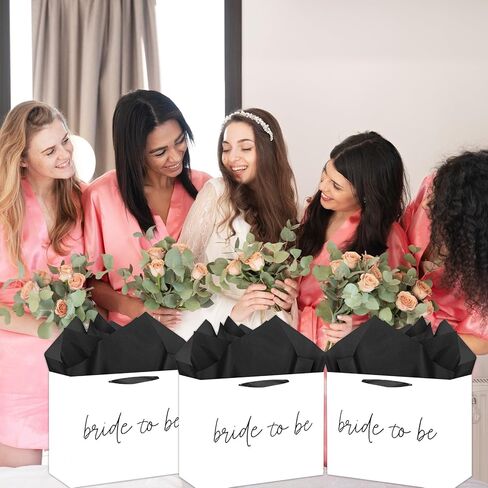 حقيبة هدايا Bride to Be، حقيبة هدايا كبيرة لحفلات الزفاف مع بطاقة تهنئة وورق مناديل، زينة حفل الزفاف لحفلات الزفاف، هدايا حفلات العزوبية، مستلزمات احتفالات الخطوبة، يوم خاص in Saudi Arabia