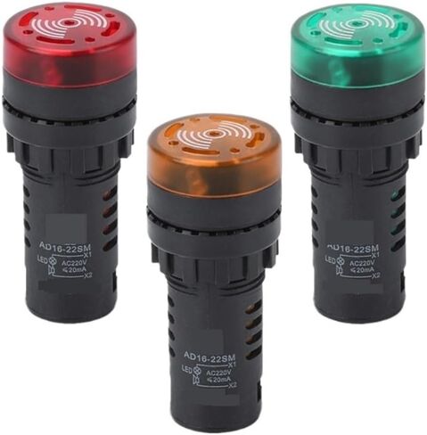 AD16-22SM/R Flash Buzzer 12V 24V 220V Intermittent φ22MM Indicator Light(AD16 22SM Green 24V) in Saudi Arabia